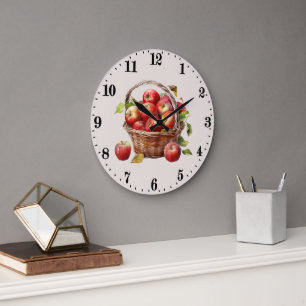 Cute kitchen apple lovers fruit large clock