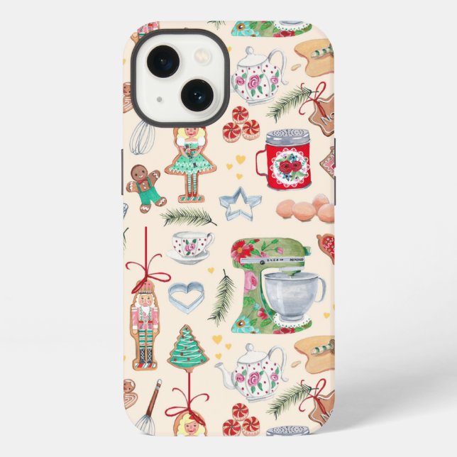 Cute kitchen backing nutcracker cookies  iPhone case (Back)