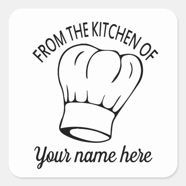 Cute kitchen chef hat add name sticker (Front)