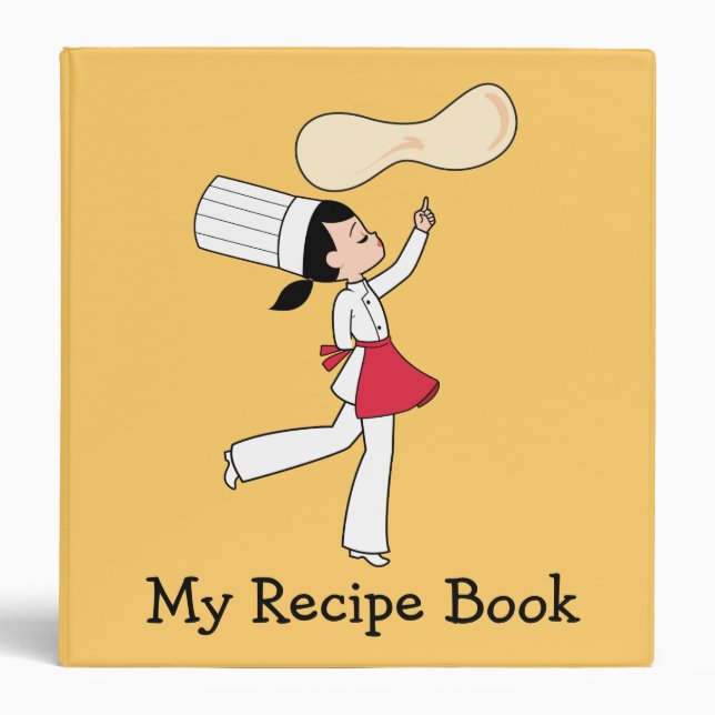 Cute Kitchen Chef Personalized Recipe Album Binder (Front)