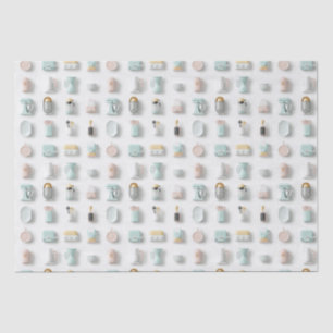 Cute kitchen gadget icons pattern tissue paper