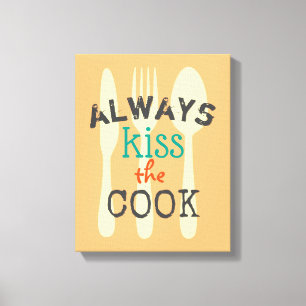 cute  kitchen wall art  quote kiss the cook