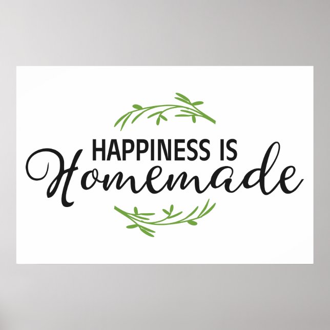 Cute kitchen word art happiness is homemade poster (Front)