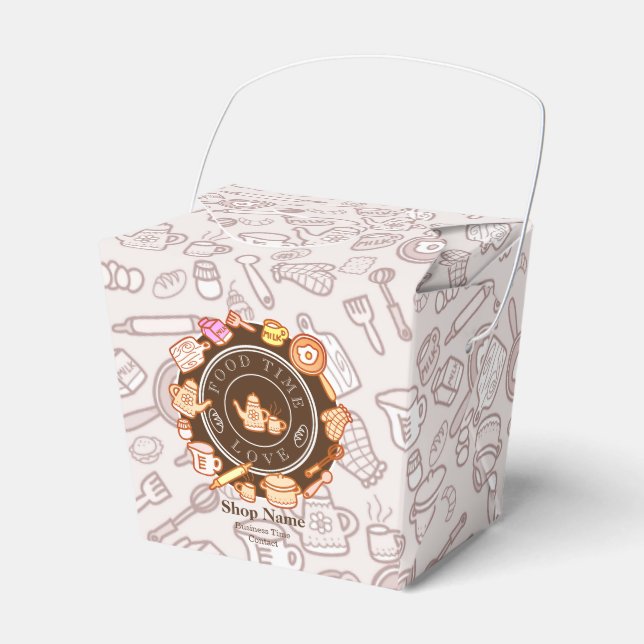 Cute Kitchenware Brown Favor Box (Front Side)
