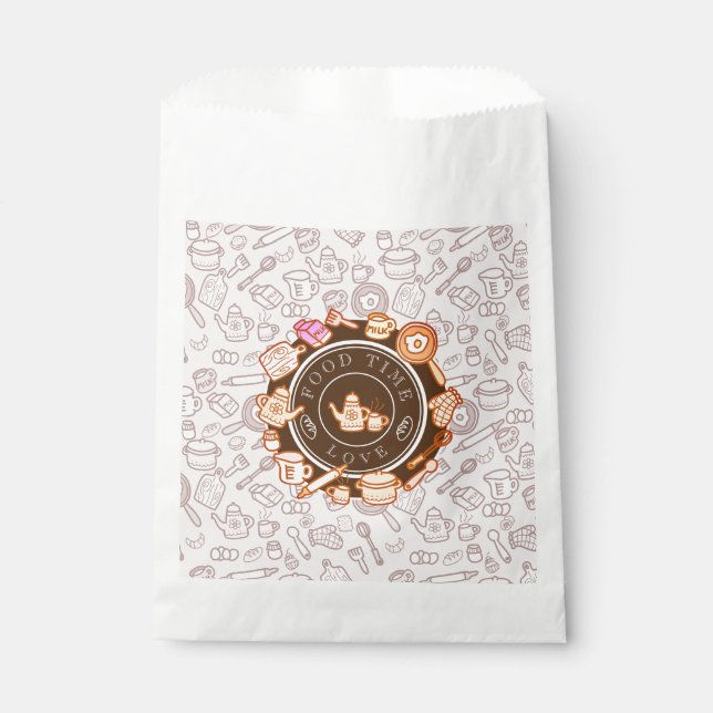 Cute Kitchenware Brown Favour Bag (Front)