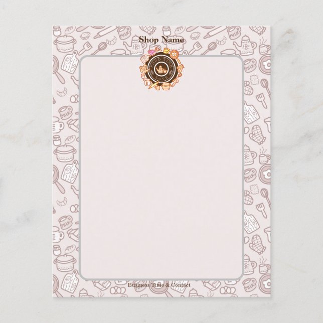 Cute Kitchenware Menu Brown (Front)