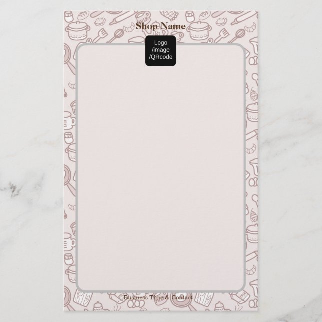 Cute Kitchenware Menu Brown (Front)