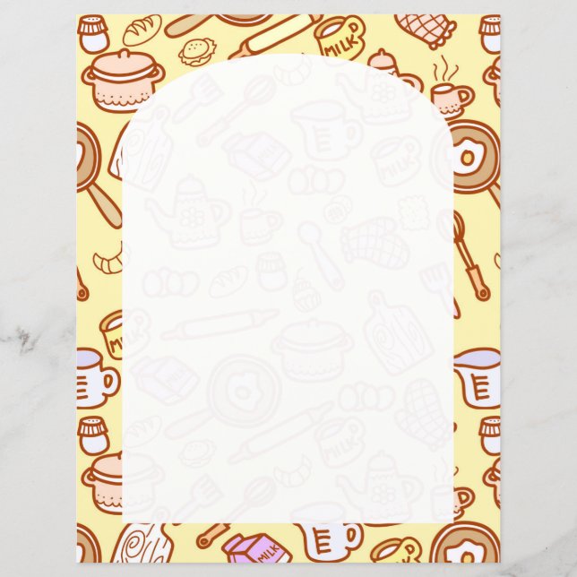 Cute Kitchenware Yellow Paper Sheet (Front)