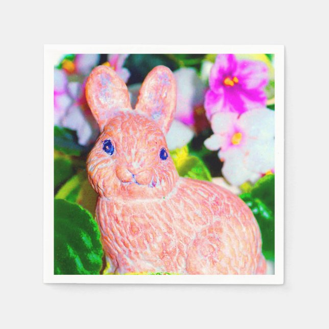 Cute Kitschy Bunny Rabbit  Napkin (Front)