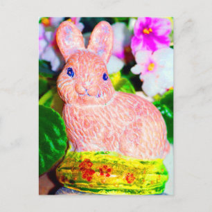 Cute Kitschy Bunny Rabbit Postcard