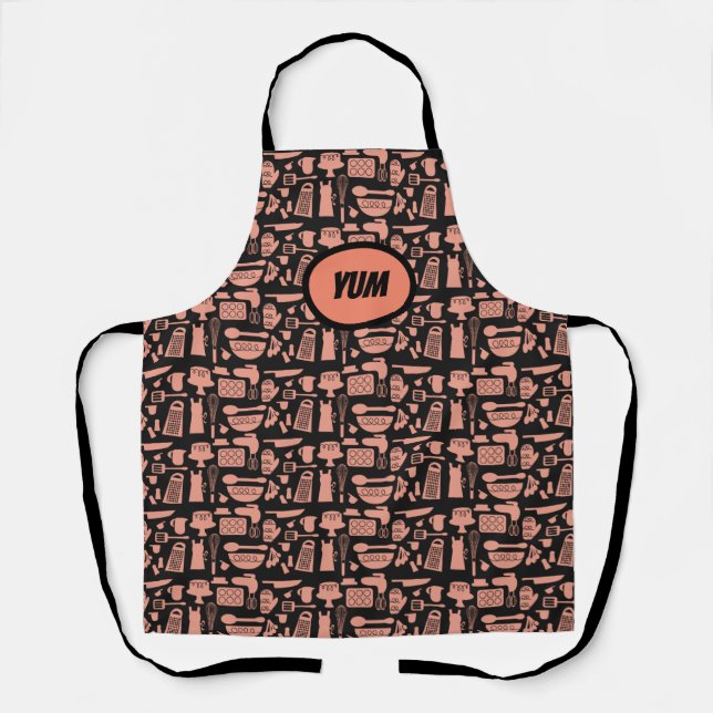  Cute Kitschy Retro Style Vintage Fifties Kitchen Apron (Front)
