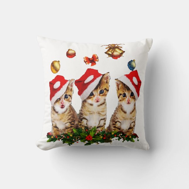 Cute Kitte Cat Lovers Gift For Friend Graphic Tees Throw Pillow (Front)