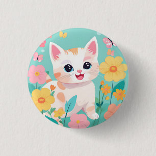Cute Kitten 1 Inch Round Button