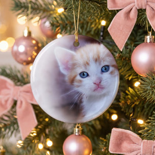 Cute Kitten 1 Photo Ceramic Ornament