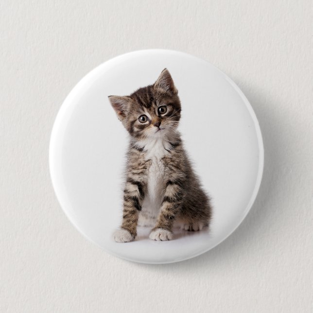 cute kitten 2 inch round button (Front)