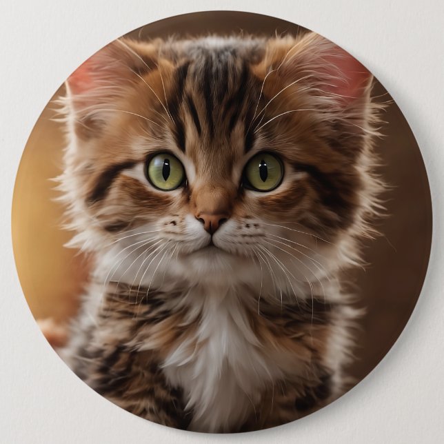 Cute Kitten  6 Inch Round Button (Front)