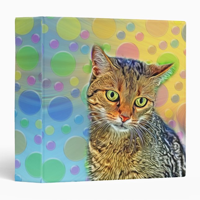 Cute kitten - abstract - colourful painting binder (Front/Spine)