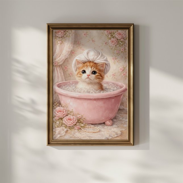 Cute Kitten Bath Poster (Creator Uploaded)