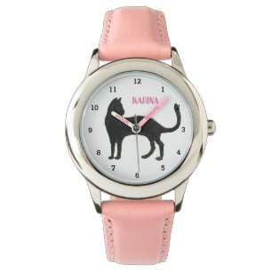 Cute Kitten Black Cat Animal Girly Kids Watch