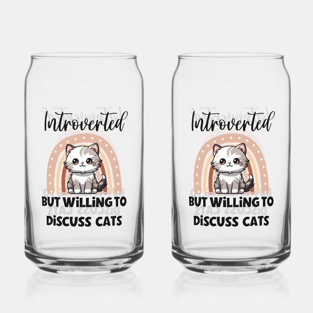 Cute Kitten Boho Rainbow "Introverted" Graphic (Recto)