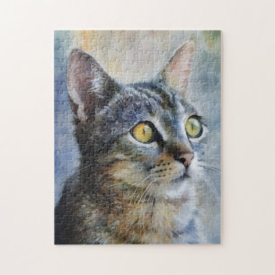Cute Kitten Cat Art Portrait Puzzle