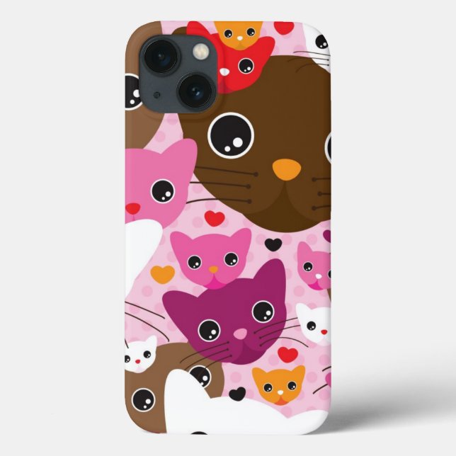 cute kitten cat background pattern Case-Mate iPhone case (Back)