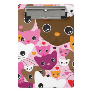cute kitten cat background pattern mini clipboard