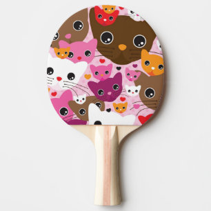 cute kitten cat background pattern ping pong paddle