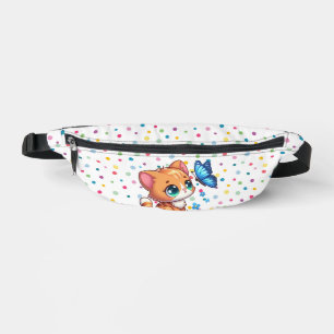 Cute kitten/cat & butterfly  fanny pack