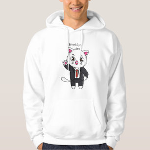 Cute kitten cat in business suit cartoon hoodie