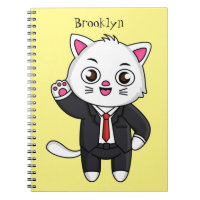 Cute kitten cat in business suit cartoon