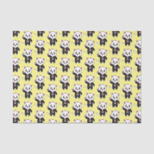 Cute kitten cat in business suit cartoon tissue paper