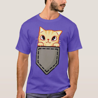 Cute kitten Cat in pocket I love cats 4 T-Shirt