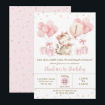 Cute Kitten Cat Pink Balloons 1st 2nd 3rd Birthday Invitation<br><div class="desc">Personalize this lovely cute kitten birthday party invitation with your own wording easily and quickly. Simply click the Edit Using Design Tools button to further edit the text, wording, font style, font size, font colour, add more text, move or remove some images. Featuring an adorable kitten holding a pink balloon,...</div>