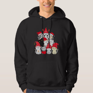 cute kitten cat santa reindeer kawaii christmas pa hoodie