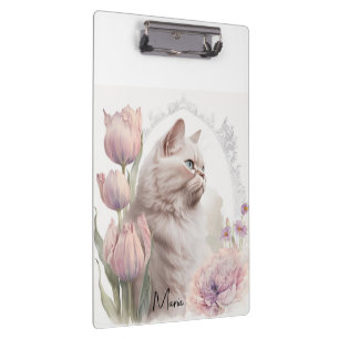 Cute Kitten Cats Floral Clipboard 
