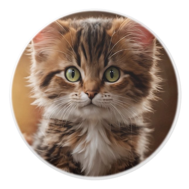 Cute Kitten  Ceramic Knob (Front)