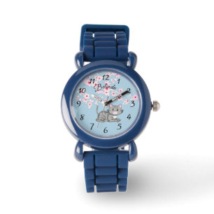 Cute Kitten Cherry Blossom Girl´s Name Watch
