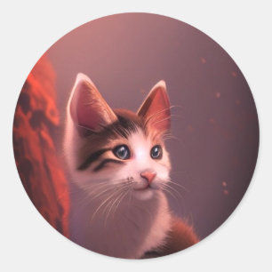 Cute Kitten Classic Round Sticker