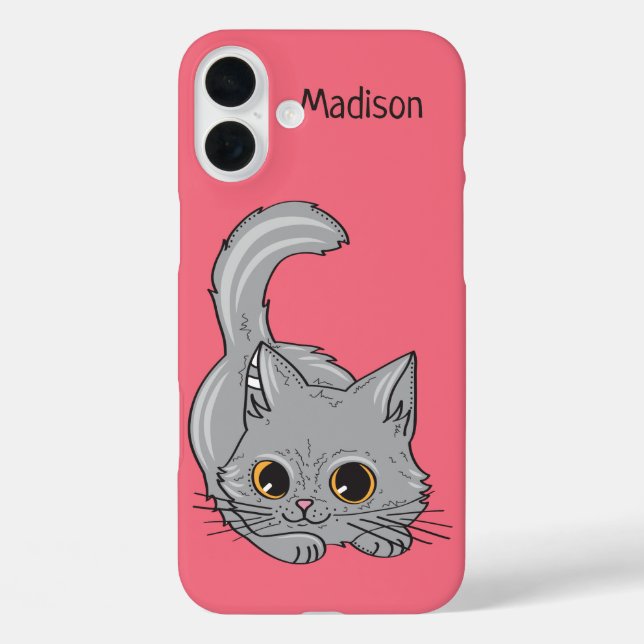 Cute Kitten custom name & colour phone cases (Back)