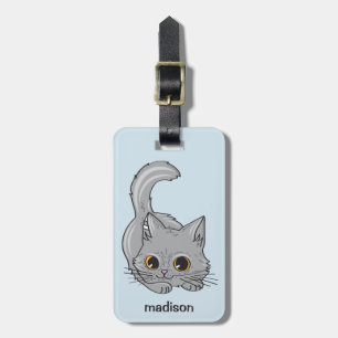 Cute Kitten custom text & colour luggage tags