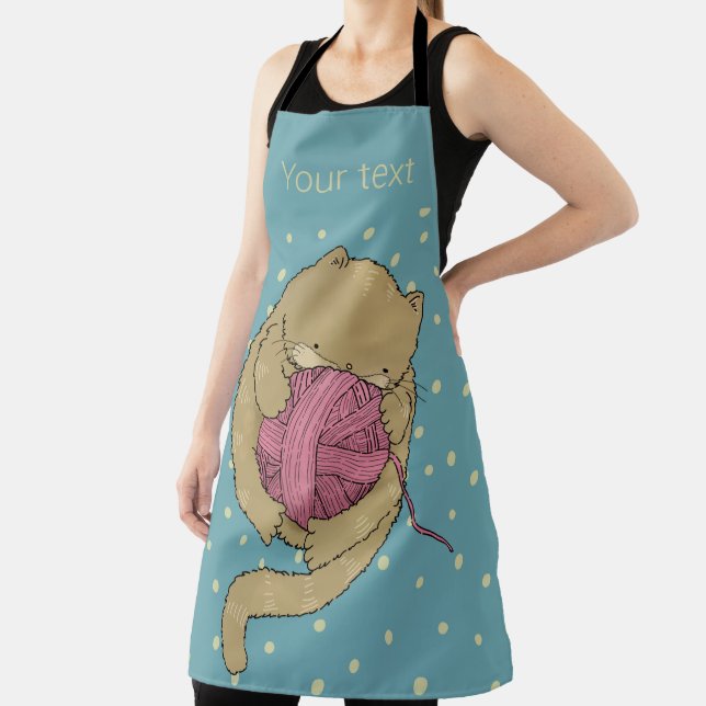 cute kitten customizable apron (Insitu)