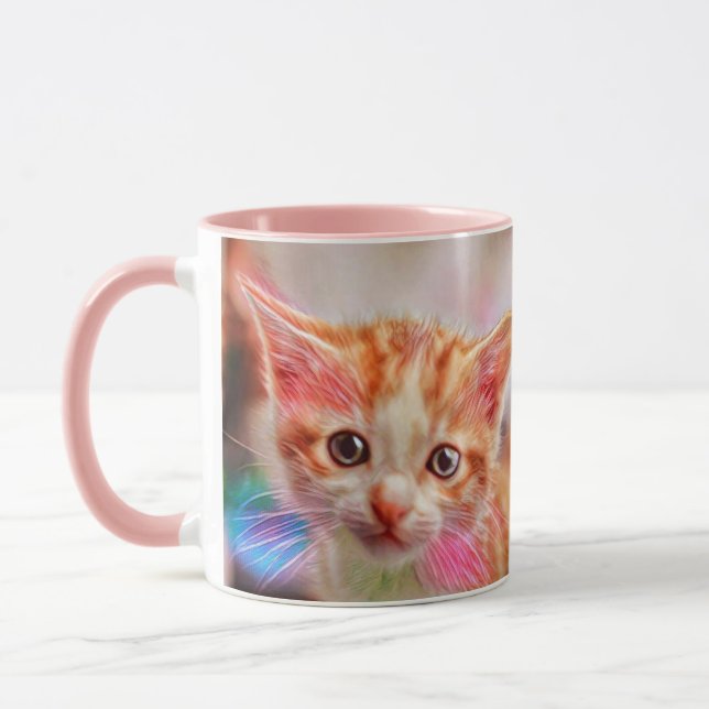 Cute Kitten Face Ginger Cat Sketch Mug (Left)