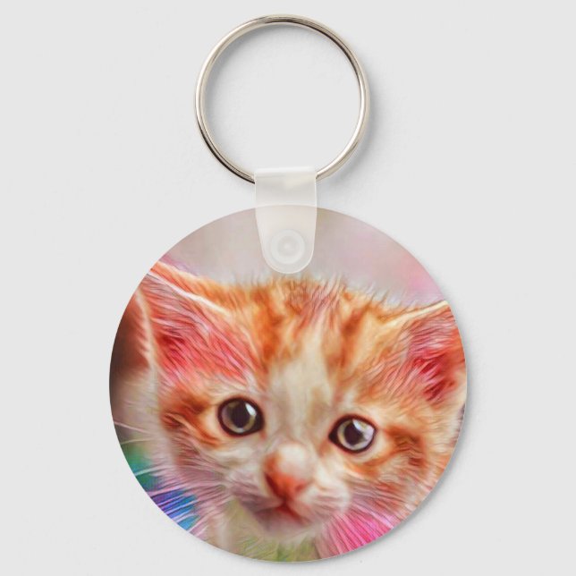 Cute Kitten Face Keychain (Front)