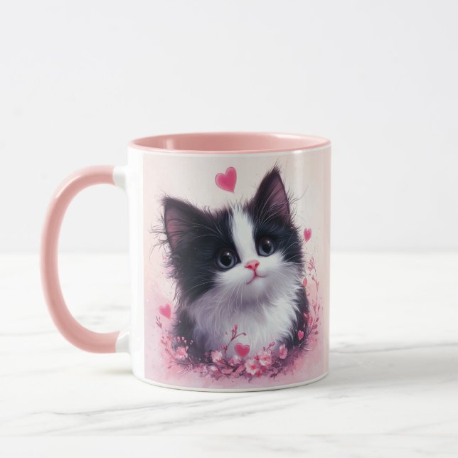 Cute Kitten Face Mug - Gift For Cat Lovers (Left)