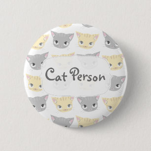 Cute Kitten Face Pattern 2 Inch Round Button