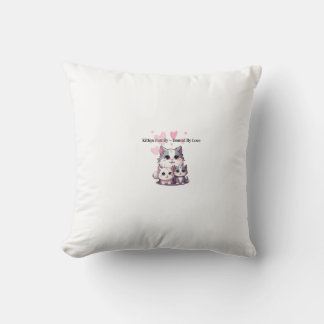 Cute Kitten Family Bound By Love Adorable Cat Throw Pillow