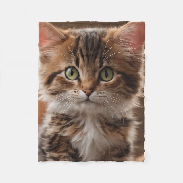 Cute Kitten  Fleece Blanket (Front)