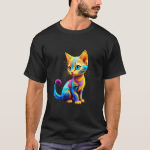Cute Kitten for Kids Cat Lovers Colourful Art Kitt T-Shirt