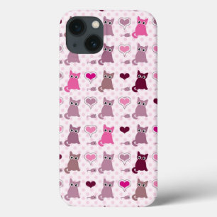 Cute kitten girls pattern iPhone 13 case